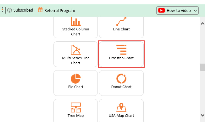 search crosstab Chart in excel