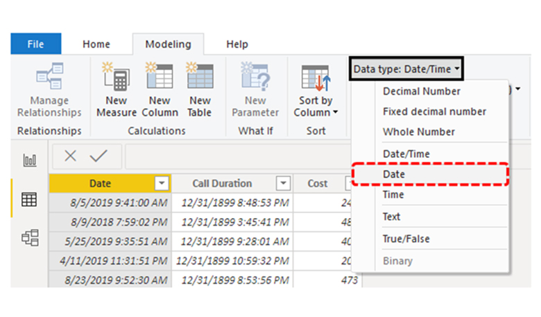 Date Type for Changing Power BI Date Format