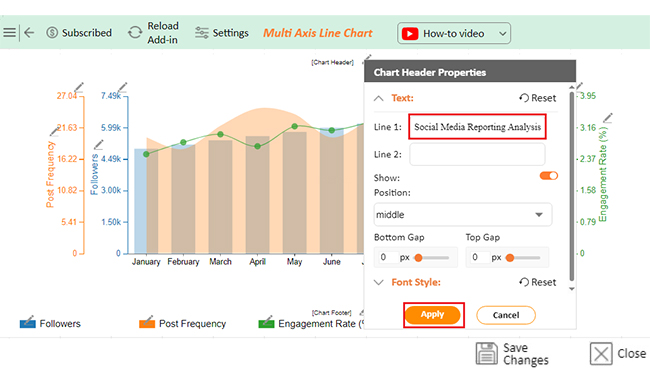 Add Chart for Showing Dynamic Graph in Excel