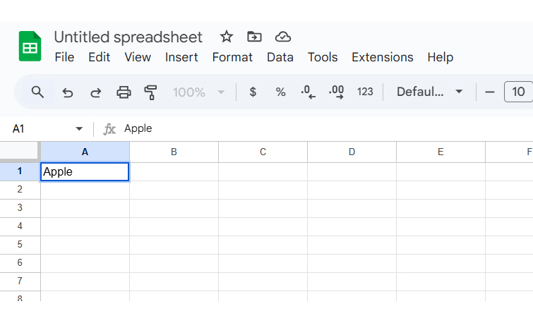 Type Your Data for Learning How to Use Google Spreadsheet to Create Chart