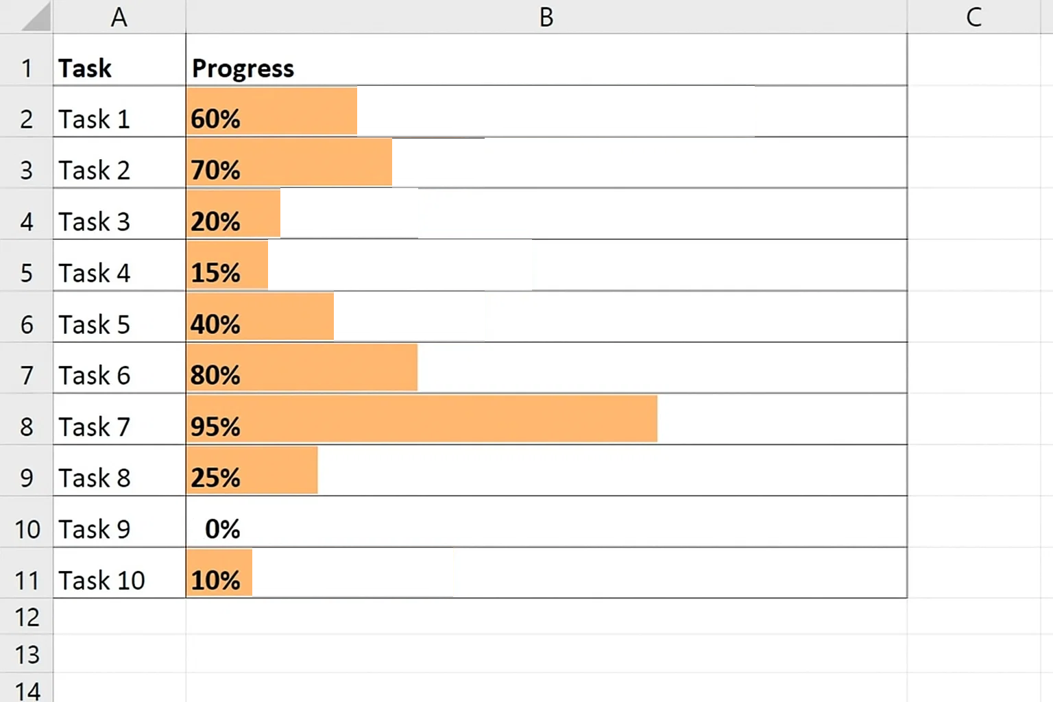 progress bar in excel 1
