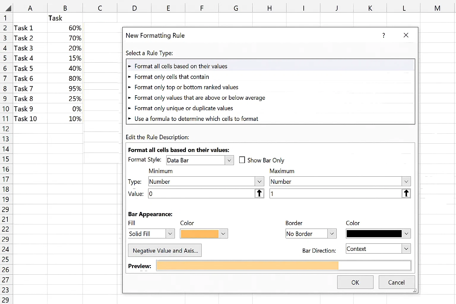 progress bar in excel 4