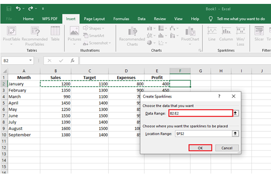 Sparkline in Excel