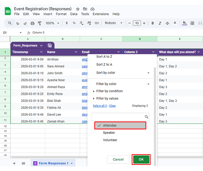 Google Forms to Google Sheets