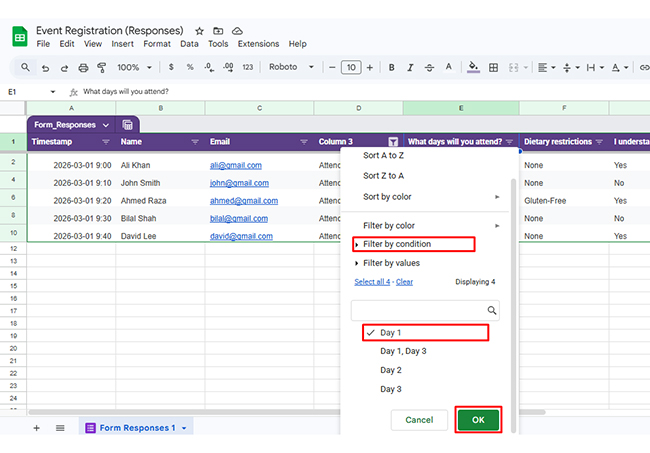 Google Forms to Google Sheets
