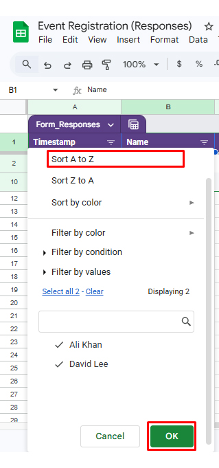 Google Forms to Google Sheets