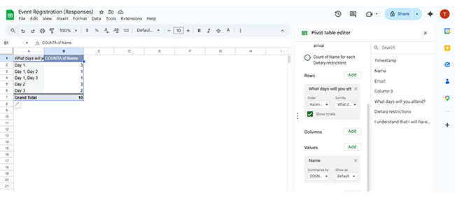 Google Forms to Google Sheets
