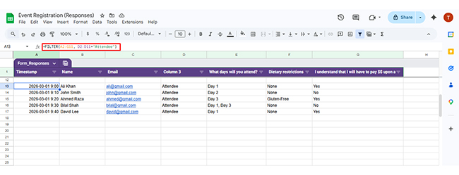 Google Forms to Google Sheets