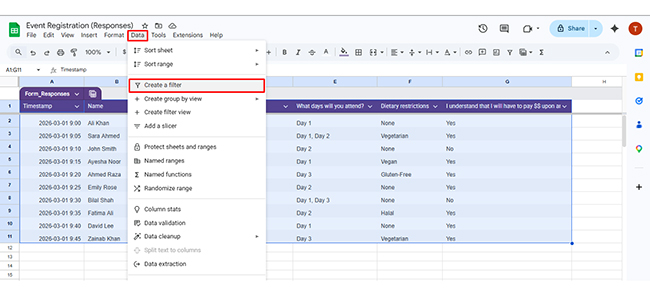 Google Forms to Google Sheets
